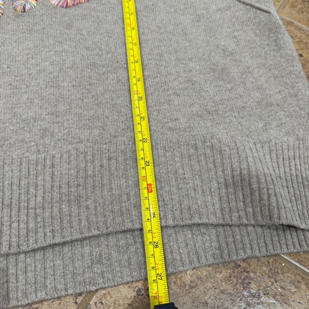 Zadig & Voltaire Alma Give Me Love Wool Sweater‎ Beige Grey Large L Cozy - Picture 7 of 13